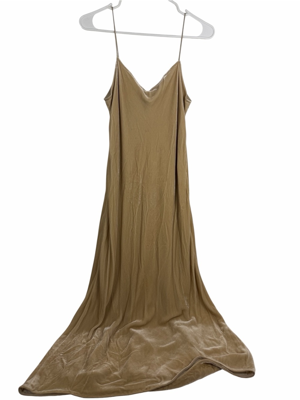 Vince Velvet Midi Slip Dress – Champagne Beige | Size Medium - Picture 2 of 8